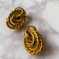 Clip-On Gold-Tone Earrings