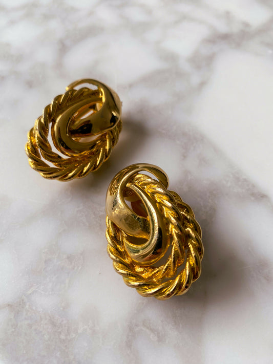 Clip-On Gold-Tone Earrings