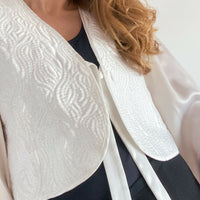 Femme Embroidered White Satin Jacket