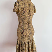 Seed Heritage Size 8 Ruched Animal-Print Mini Dress