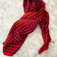 Robert di Camerino Printed Red Scarf
