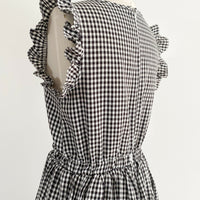 Meridian Size Small Monochrome Check Jumpsuit