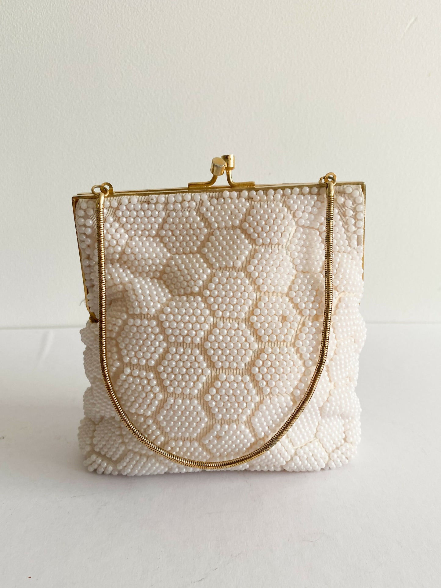 White Beaded Clutch