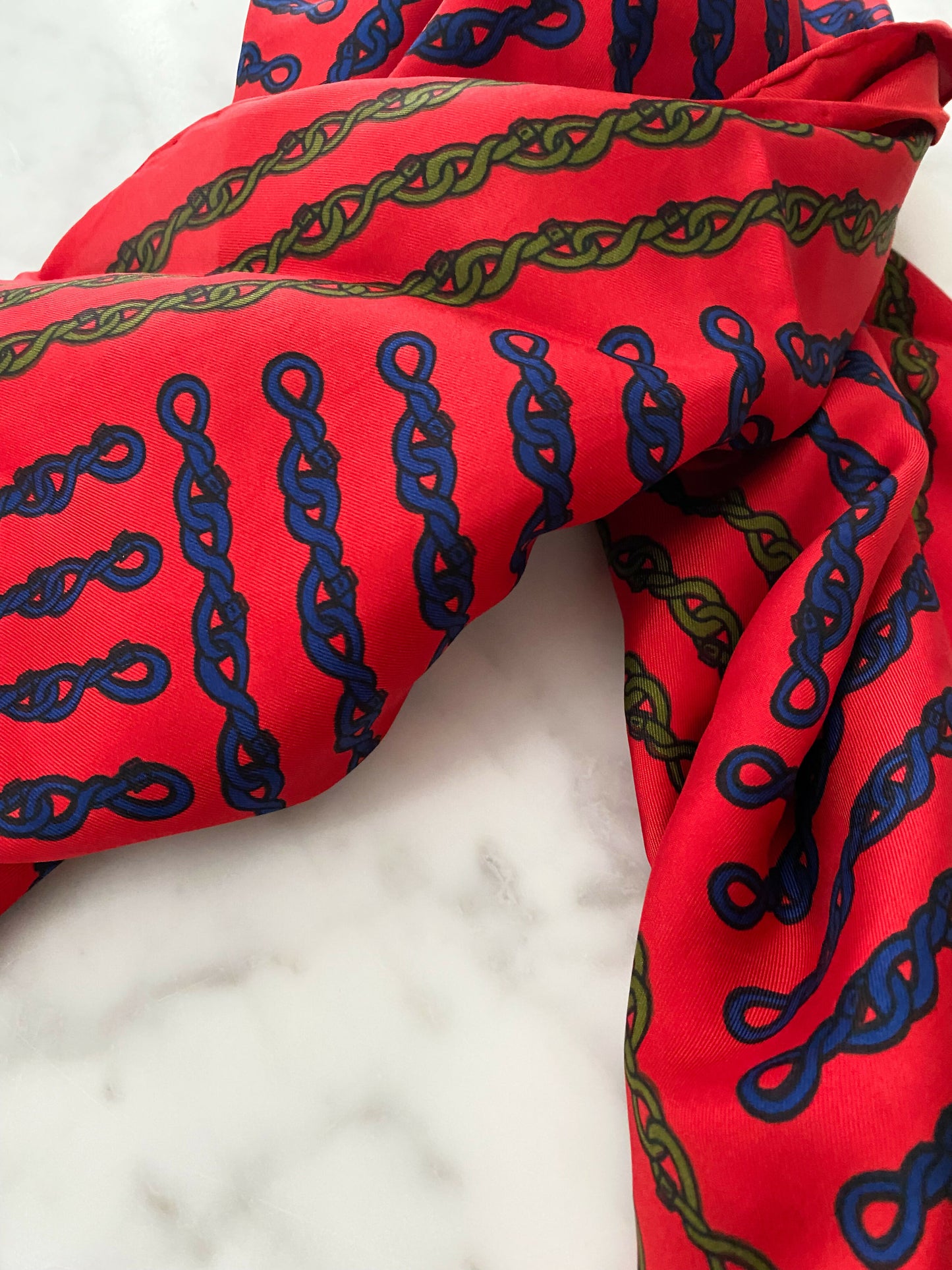 Robert di Camerino Printed Red Scarf