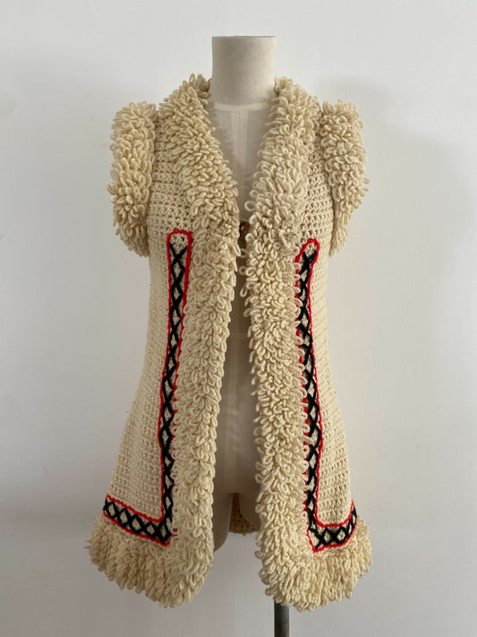 Vintage Women's Knitted Textured Vest
