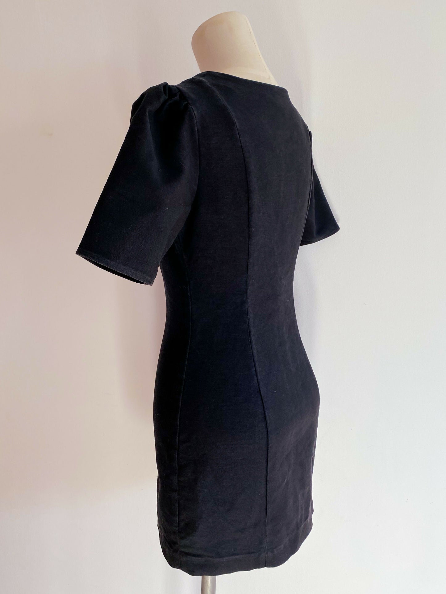 Finders Size Small Black Cotton-Stretch Dress