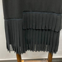 Cooper Lined Pretty Pleats Sleeveless Straight Dress Black Ladies Sz S