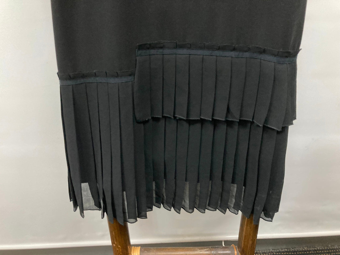 Cooper Lined Pretty Pleats Sleeveless Straight Dress Black Ladies Sz S