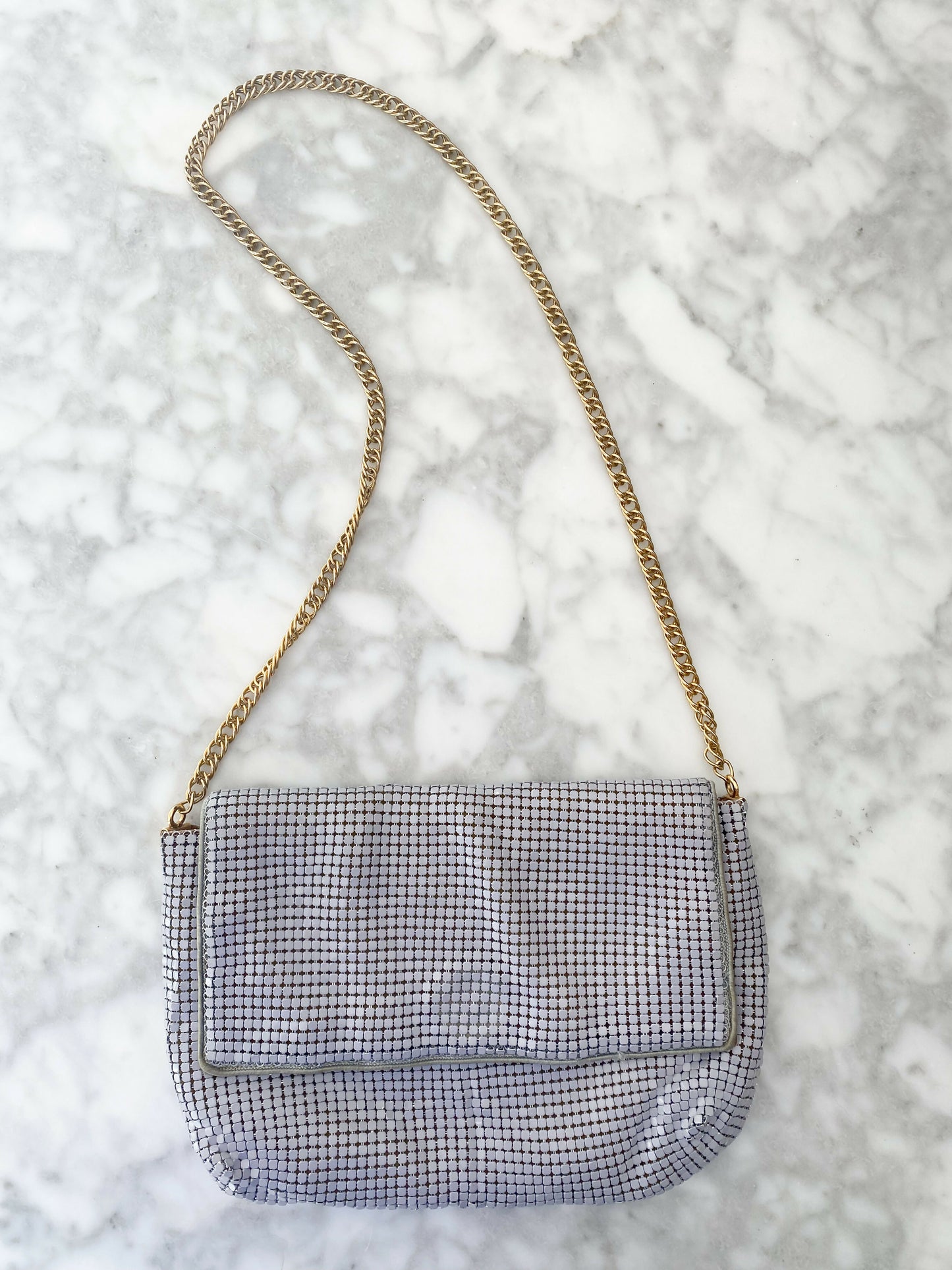 Vintage Park Lane Light-Grey Chainmail Bag