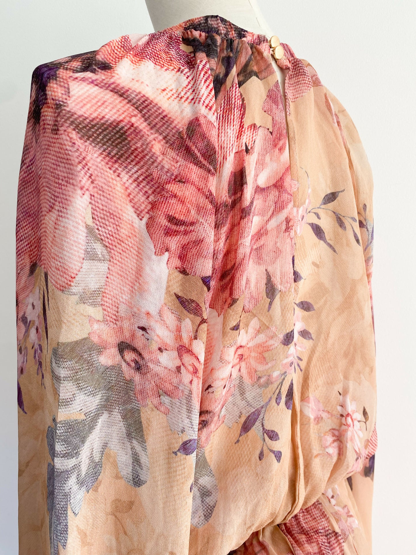 Fate +Becker Size 16 Gathered Floral-Print Midi Dress