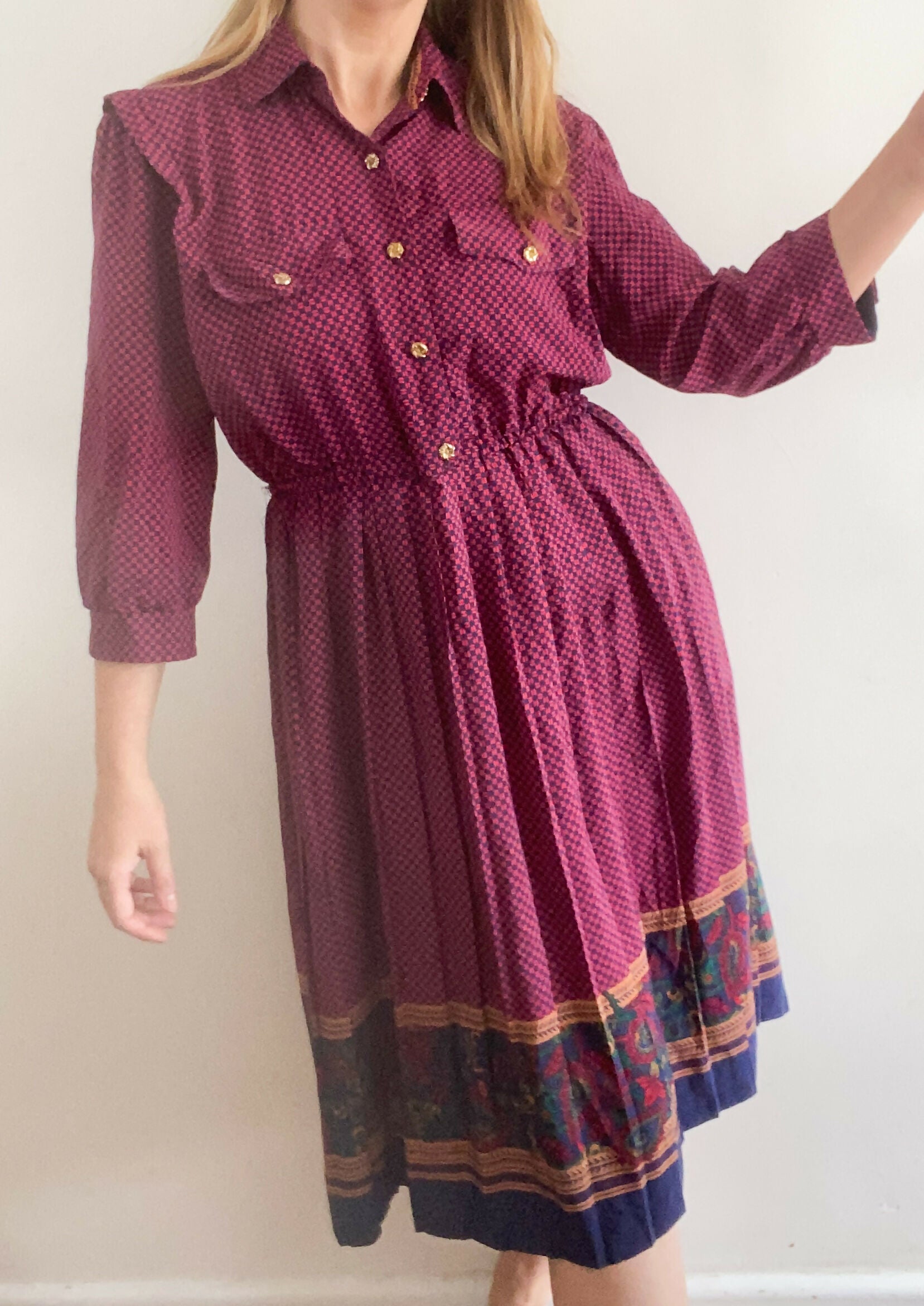 Women's Vintage Size 12 Breli Originals Multicoloured Dress – oppspot