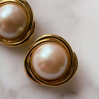 Gold-Tone Faux Pearl Clip-On Earrings