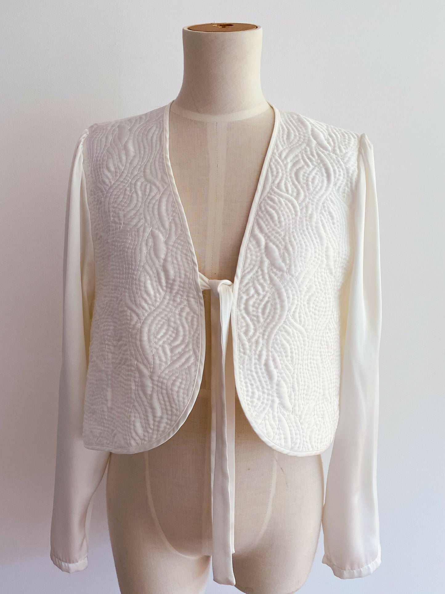 Femme Embroidered White Satin Jacket