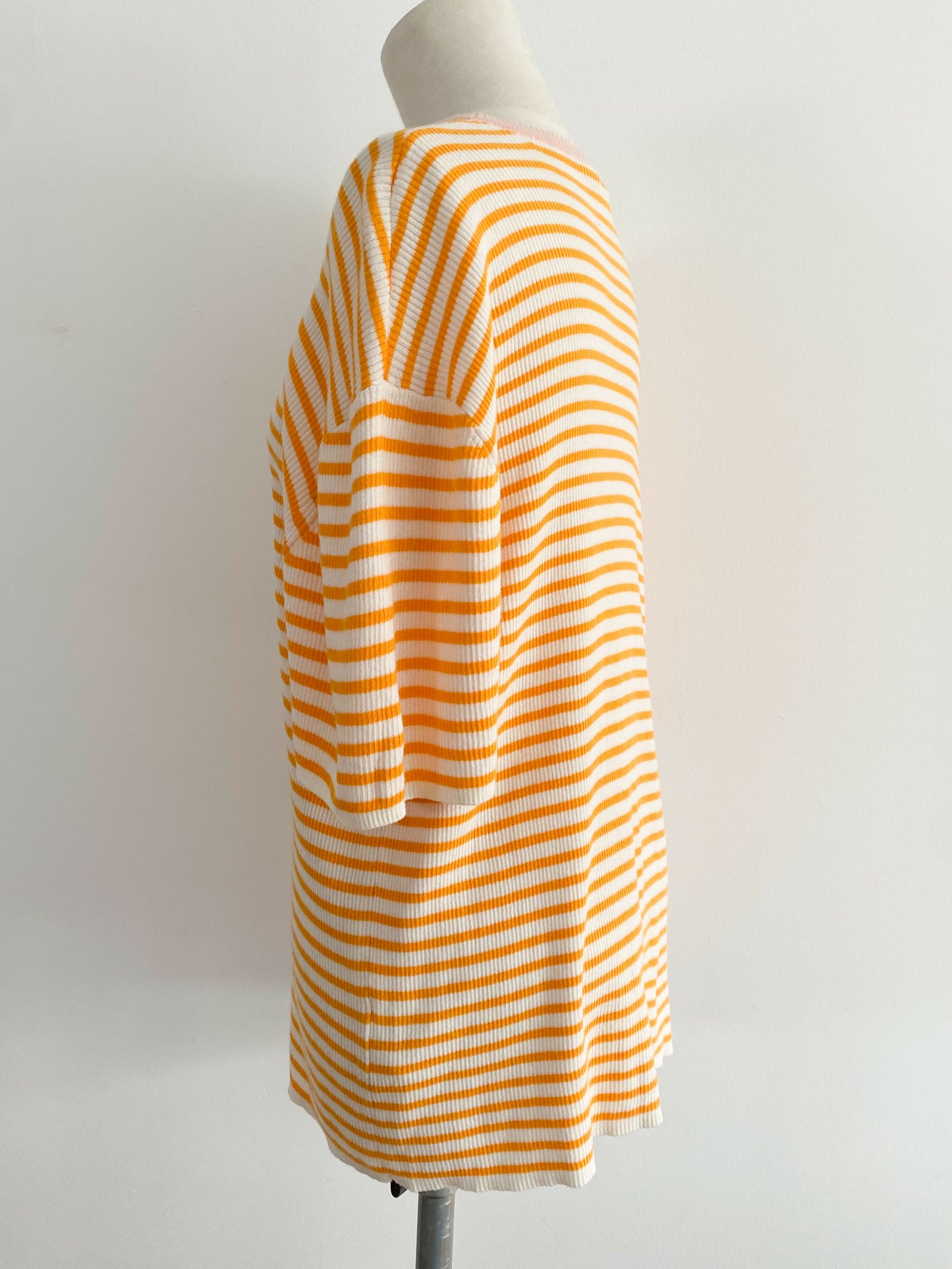 The Upside Size XS Striped Orange Norfolk Lyla Knit T-Shirt