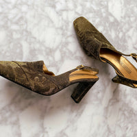 Studio Roma Size 8 Gold Slingback Heels