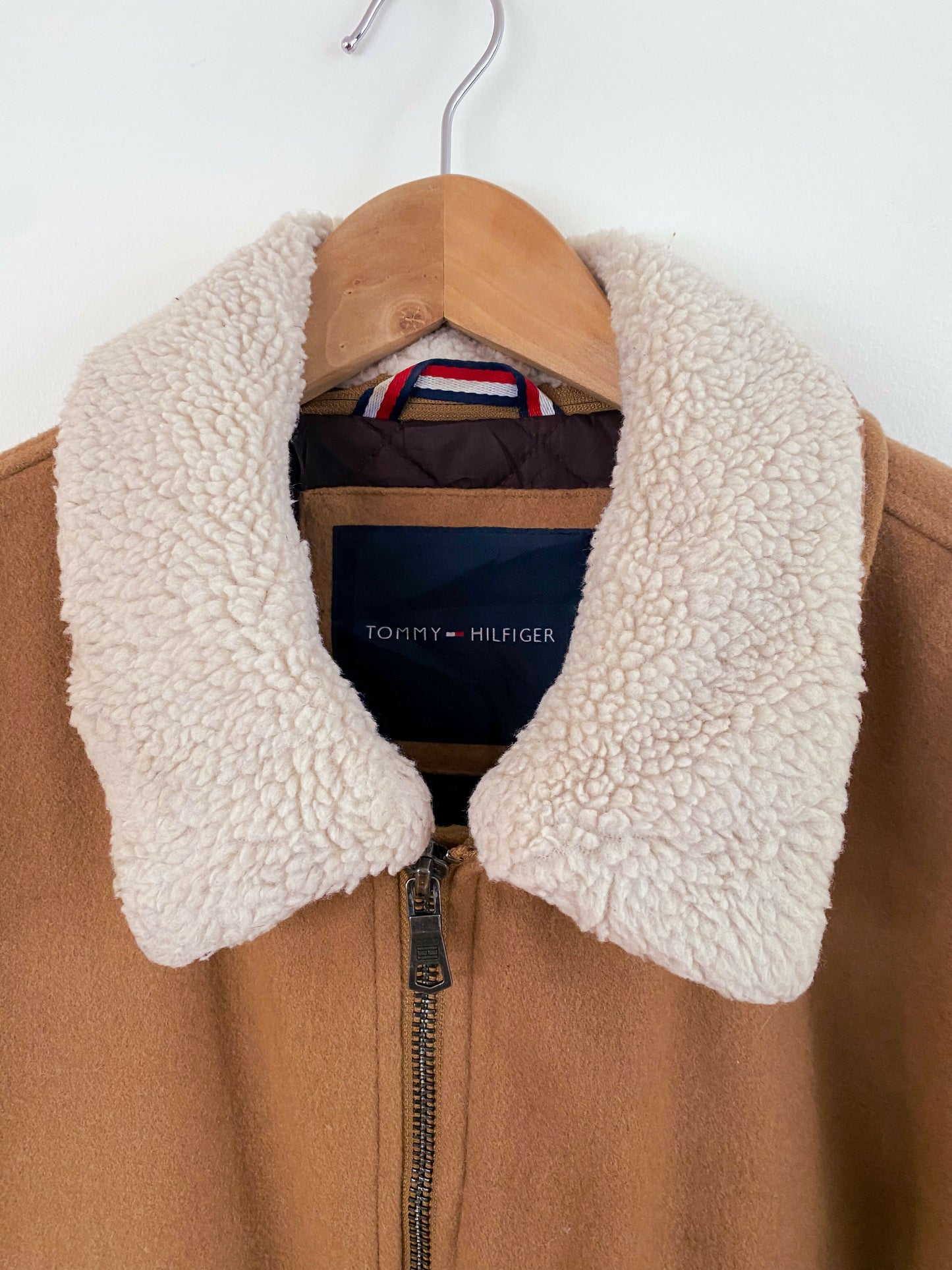 Men's Tommy Hilfiger Size L Camel-Brown Wool-Blend Jacket