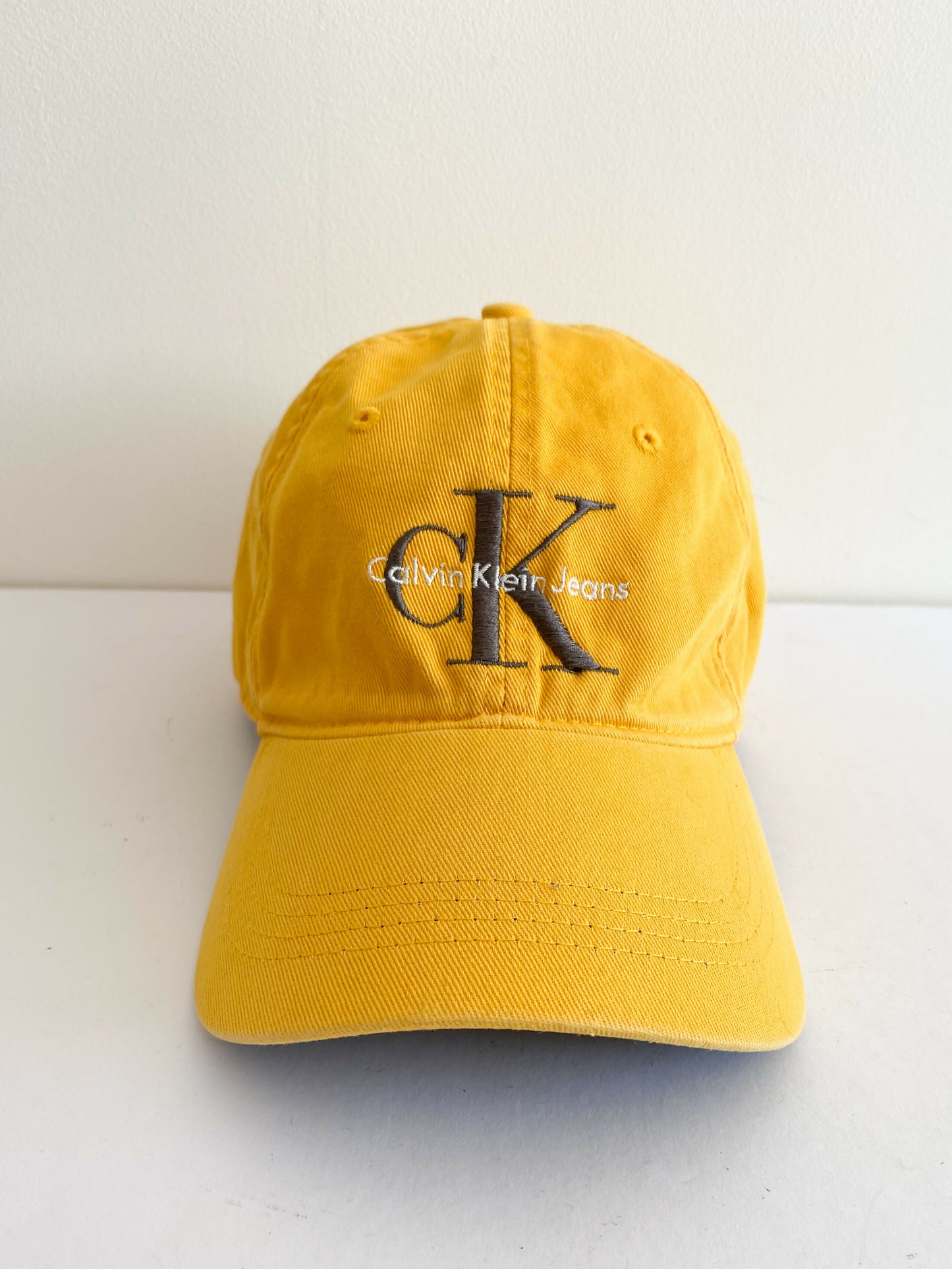 Men's Calvin Klein Jeans Adjustable Yellow Cotton Cap