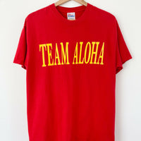 Men's Size L Vintage Team Aloha Red Cotton T-Shirt