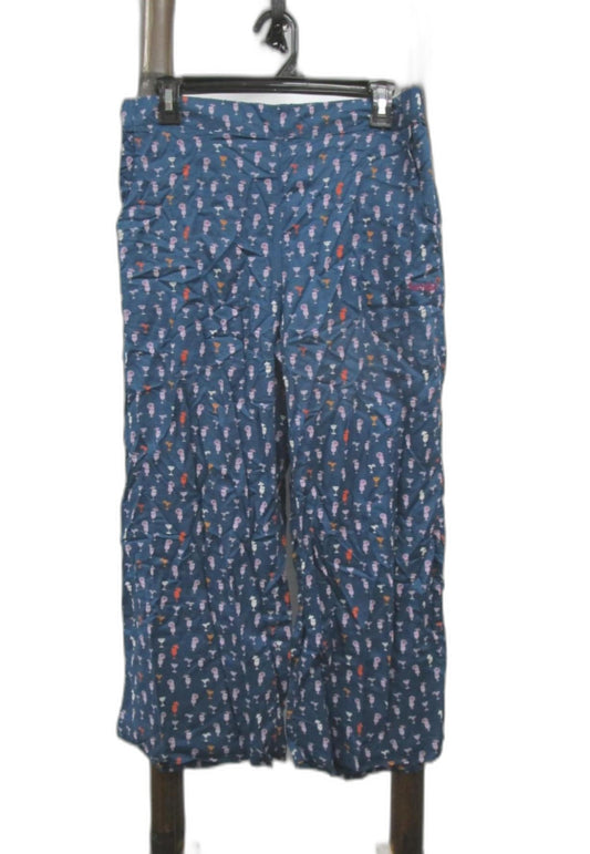 Weirdfish Blue Tresco Eco Viscose Cropped Trousers Ladies Size 12 NEW