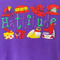 Men's Size L Purple Hattitude Cotton Print T-Shirt