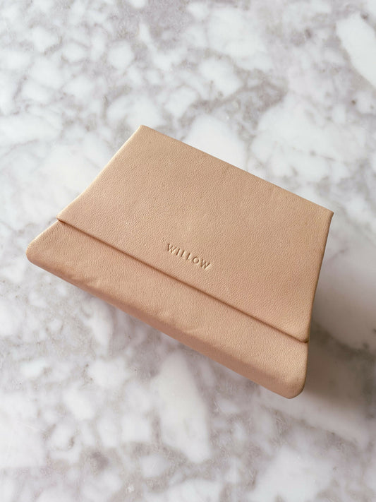 Willow Cream Leather Clutch