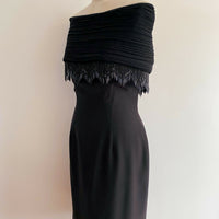 Lisa Ho Size 12 Beaded Black Dress