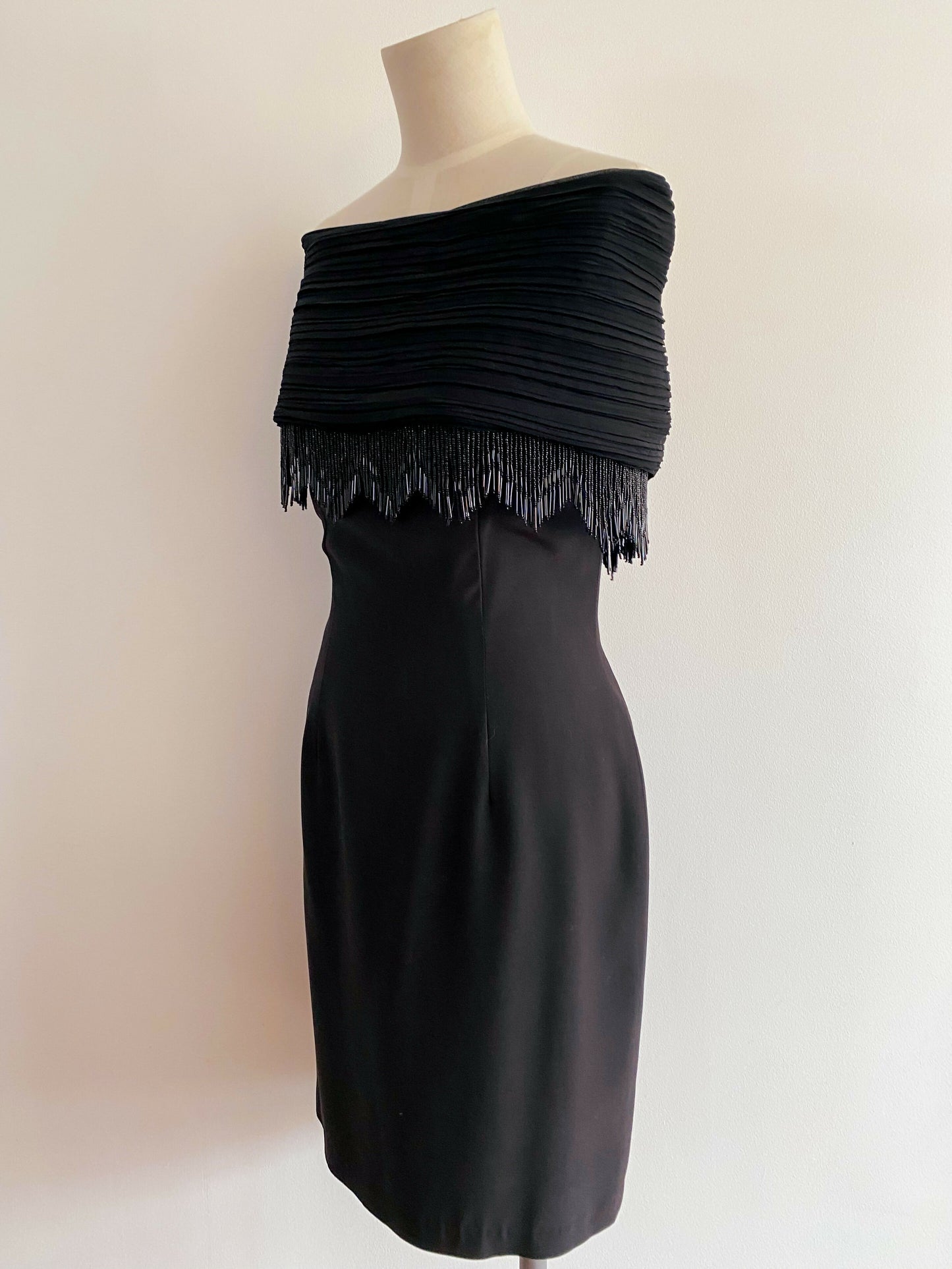 Lisa Ho Size 12 Beaded Black Dress