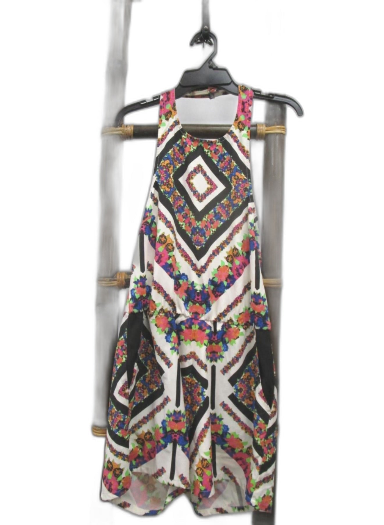 Minkpink Multicoloured Strap Around Neck Short Jumpsuit Ladies Size S