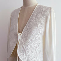 Femme Embroidered White Satin Jacket