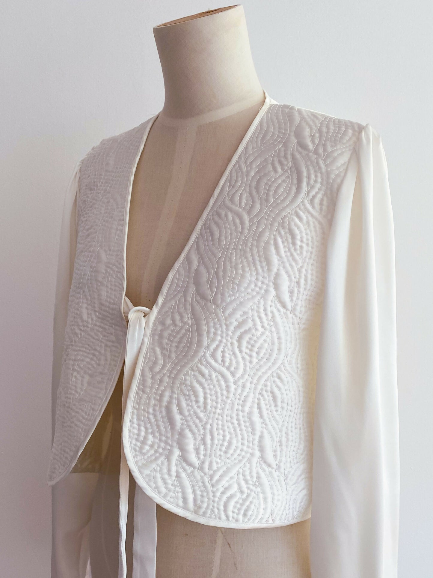 Femme Embroidered White Satin Jacket