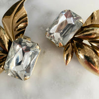 Gold-Tone and Faux Crystal Clip-On Earrings