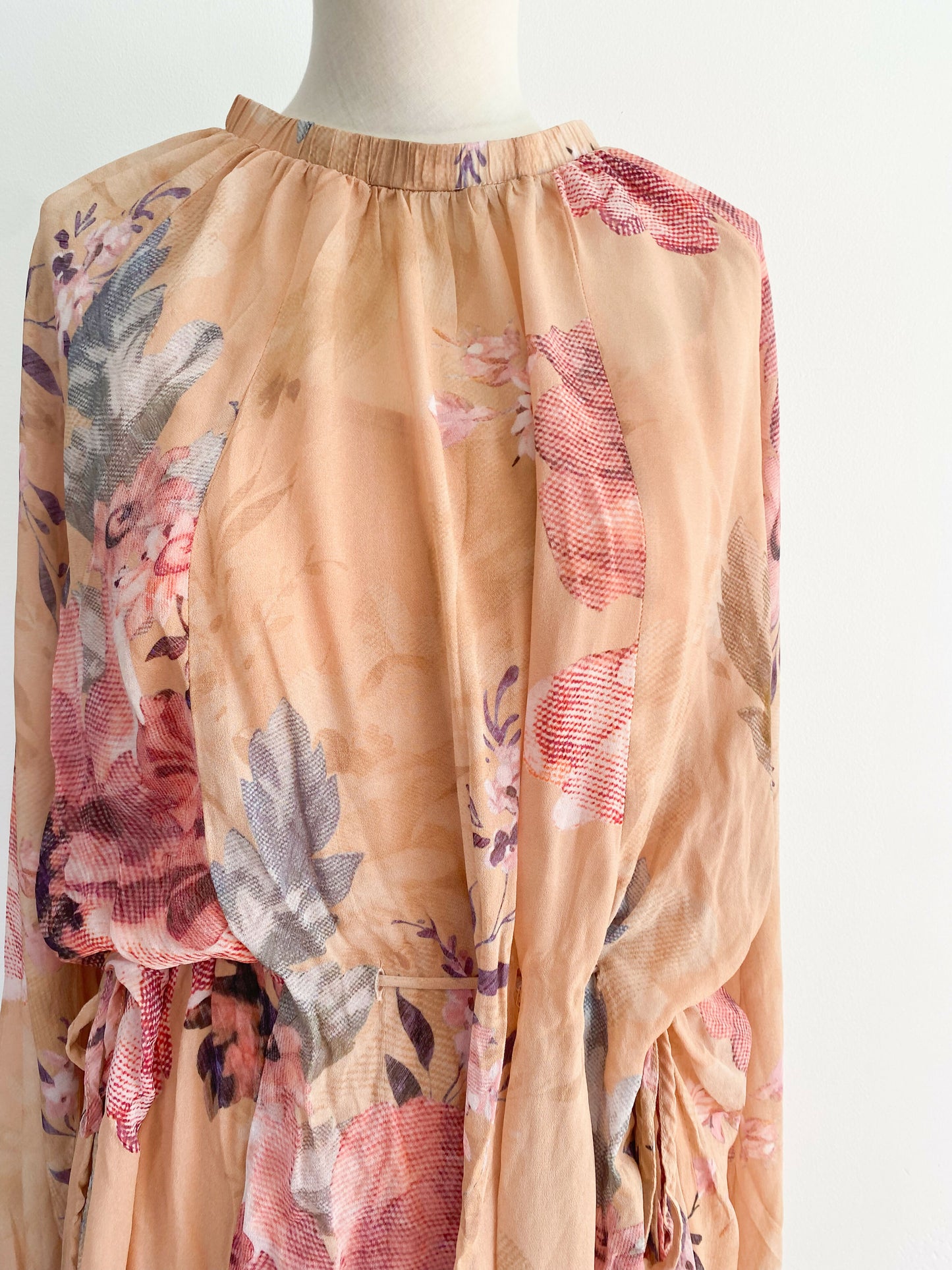 Fate +Becker Size 16 Gathered Floral-Print Midi Dress