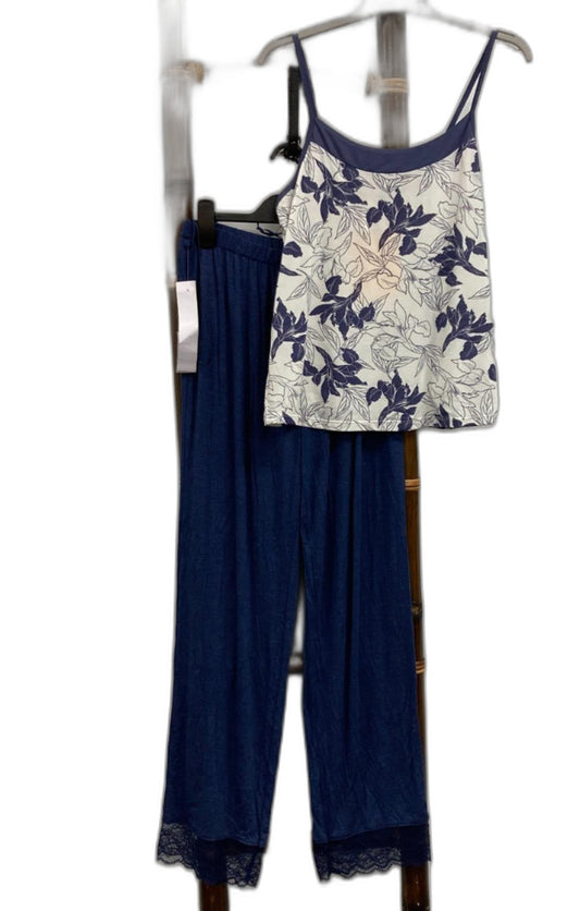 Soho + M&S 2 Piece Pajamas Navy Floral Ladies Sz S Top /M Pants NEW