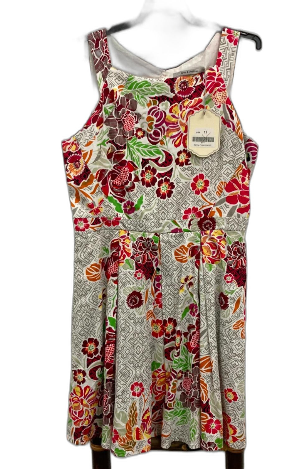 Love & Pebbles Spring Fresh Midi Dress Red Floral Ladies Sz 12 NEW