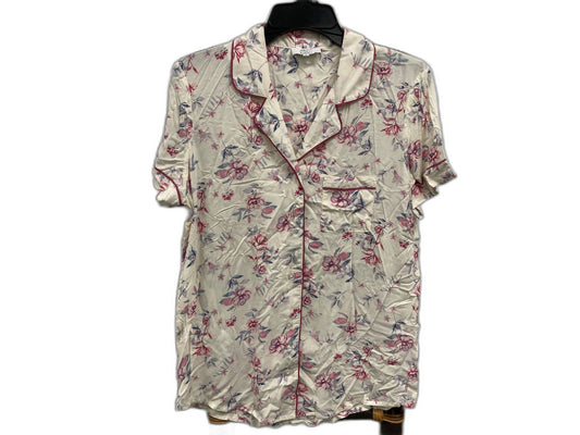 Harper And Grace Sleep Floral White & Pink Button Up Ladies Sz S NEW