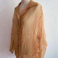 Free Size Crinkled Caramel Crepe Blouse