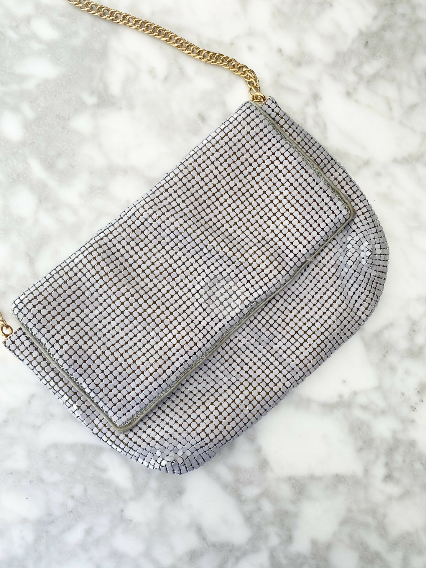 Vintage Park Lane Light-Grey Chainmail Bag