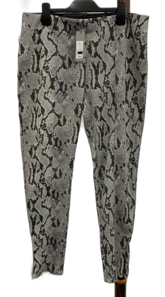 Katies Emerald Animal Print Suedette Jeggings Grey Ladies Sz L NEW