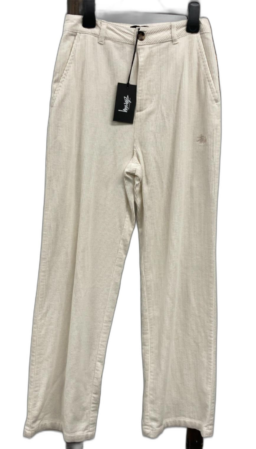 Stussy Claudette Cord White Straight Leg Pants Ladies Sz 6 *Tvshow NEW