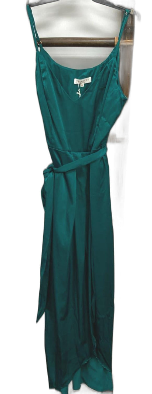 Chancery Pippa Pleated String Strap Dress Emerald Green Ladies Sz 18 NEW