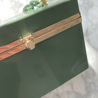 Olive-Green Perspex Box Clutch