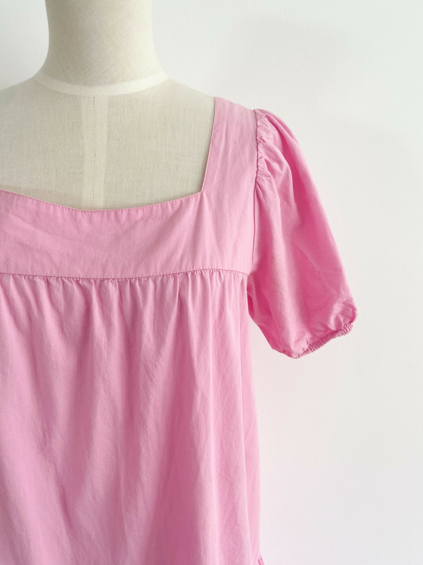 Cotton On Size Medium Light-Pink Tiered Cotton Maxi Dress