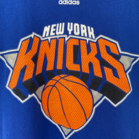 Men's Adidas New York Knicks Size S Blue Cotton Print T-Shirt