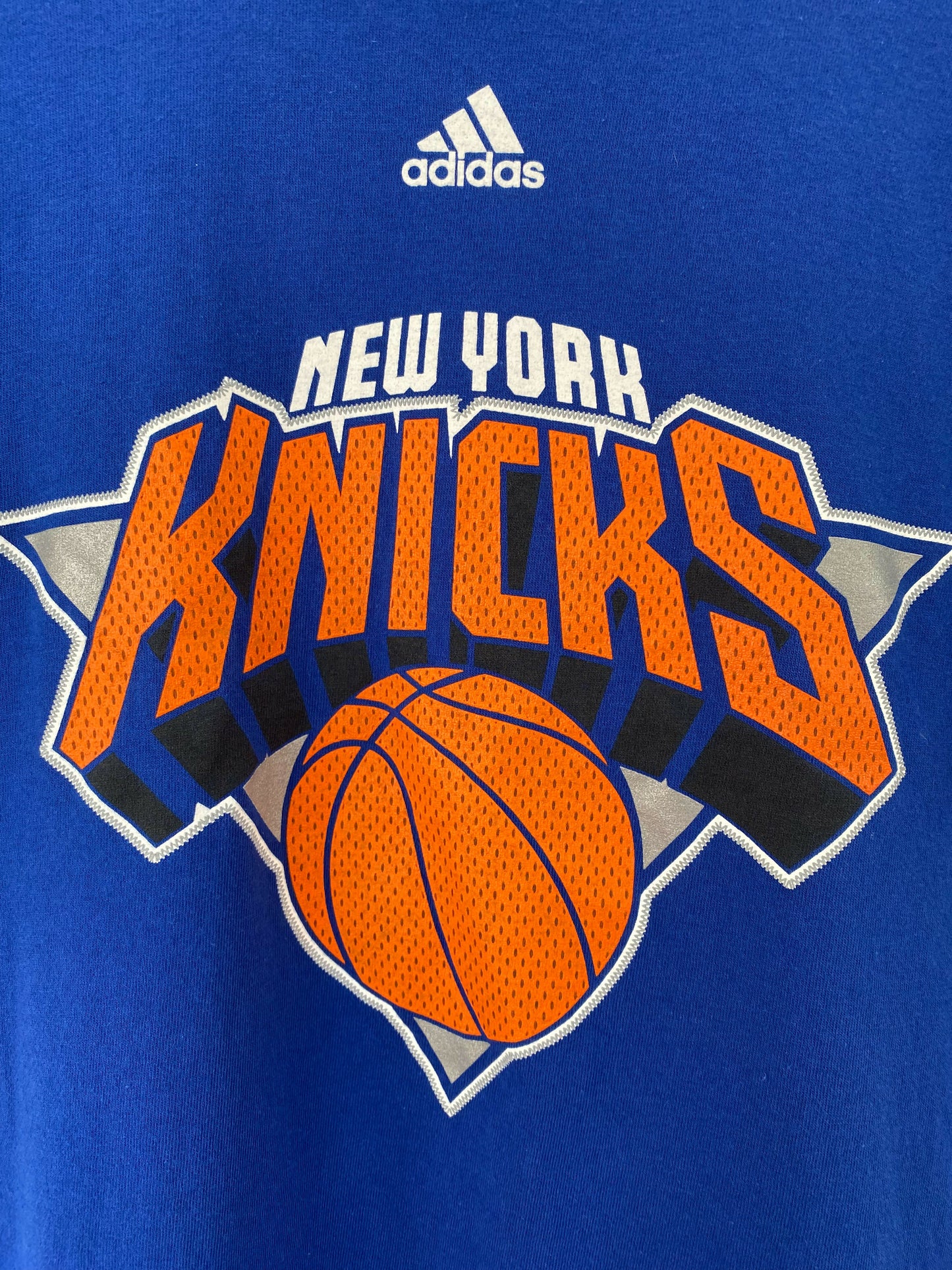 Men's Adidas New York Knicks Size S Blue Cotton Print T-Shirt