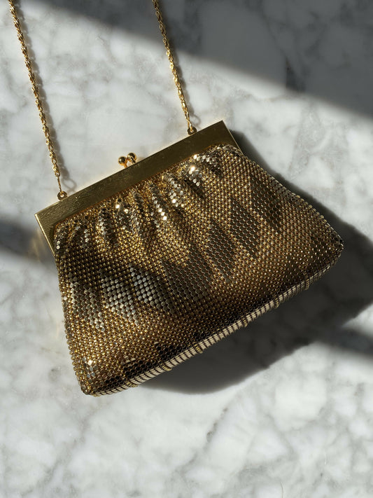 Gold-Tone Mesh Clutch