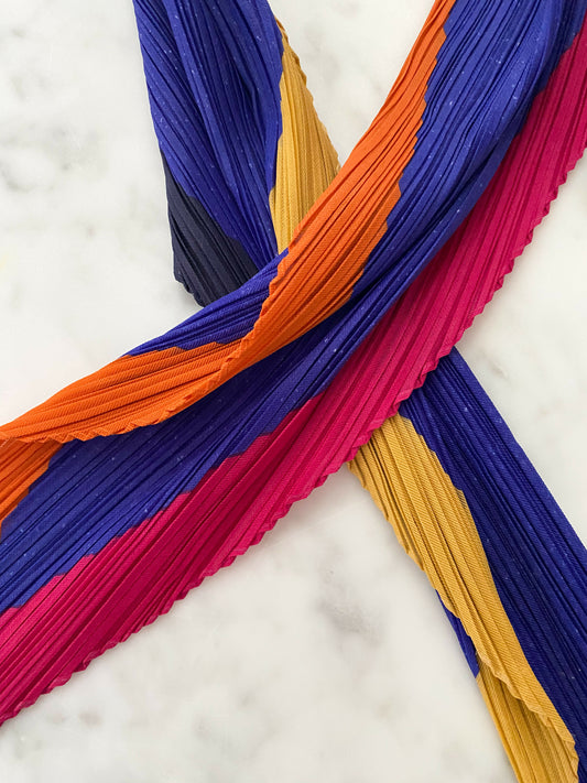 Vintage Multicoloured Crinkled Scarf