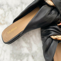 Mollini Size 39 Liberti Embellished Faux Leather Slides