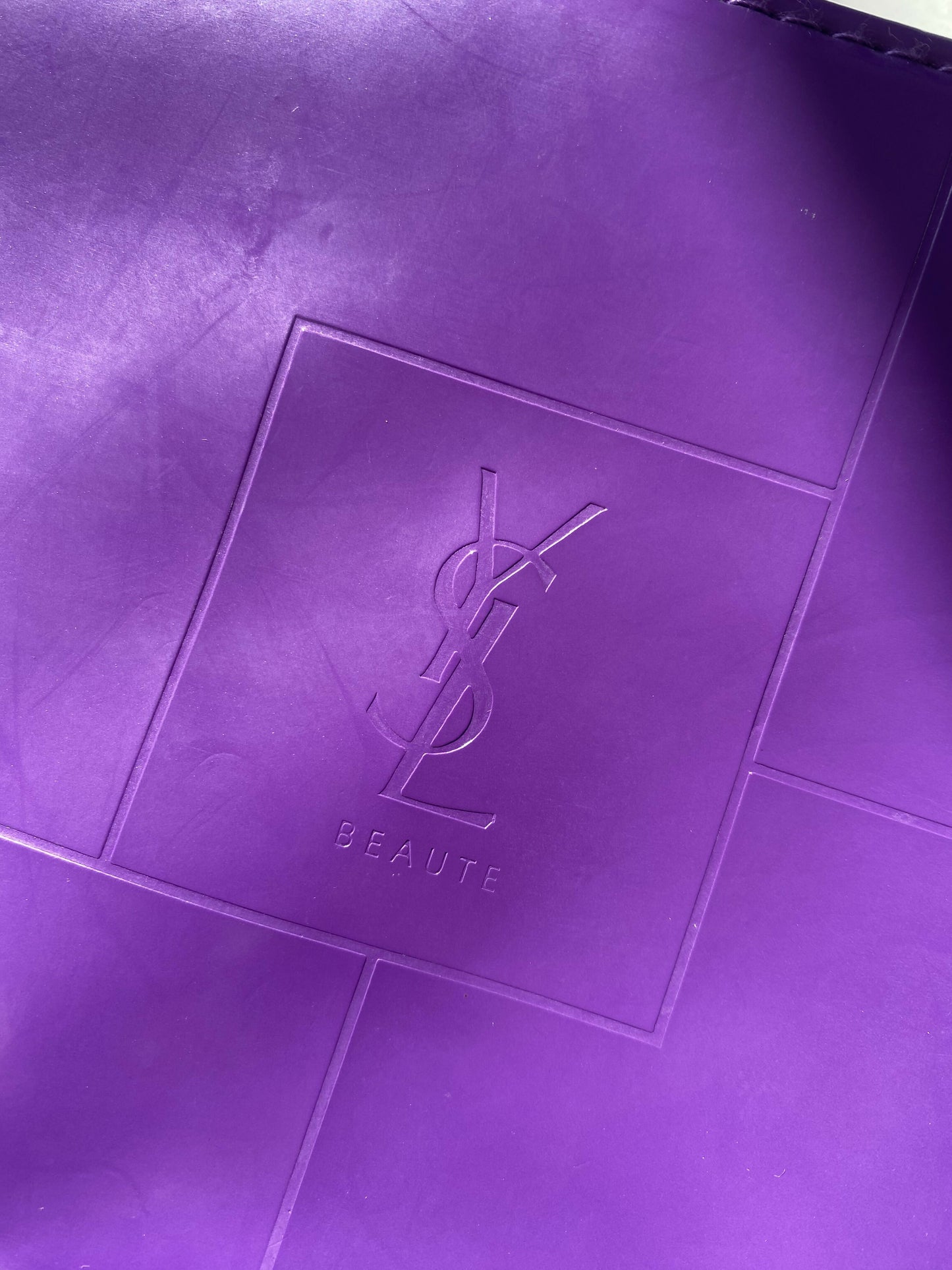 YSL Beaute Purple Faux Patent-Leather Clutch