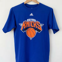 Men's Adidas New York Knicks Size S Blue Cotton Print T-Shirt