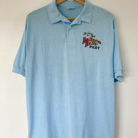 Men's Size XL Vintage 1993 Balloon Rally Blue Cotton-Blend Polo T-Shirt